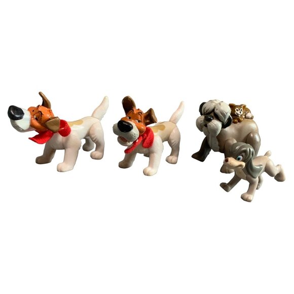 Disney  Dodger Dog Anastasia Pooka 101 Dalmatians Figurine Set - 5 Dogs - Picture 1 of 6